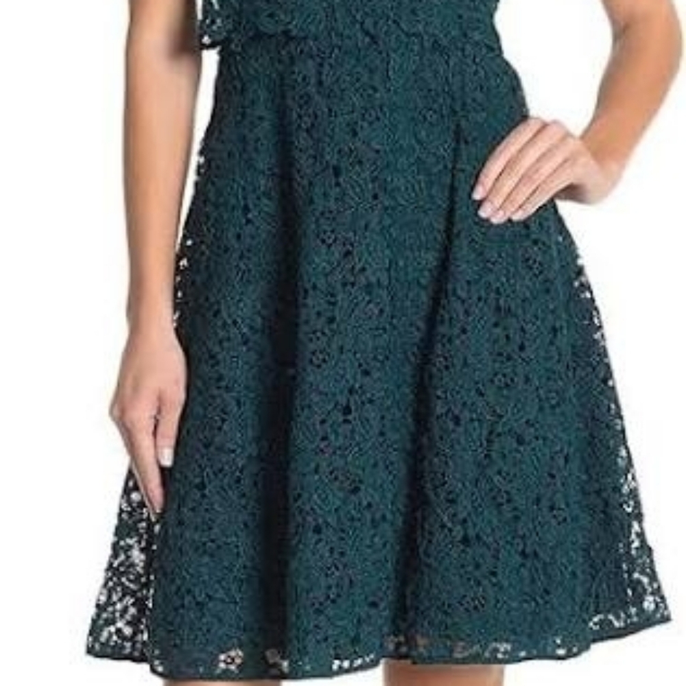 Shani Popover Bodice Fit and Flare Embroidered Dress - Picture 8 of 8